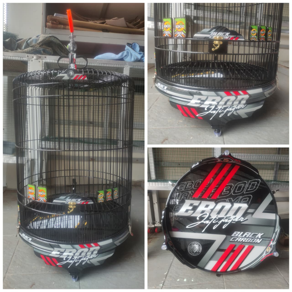 Sangkar Murai Ebod No2 PVC Decal Black Essentials Klem Koper Premium