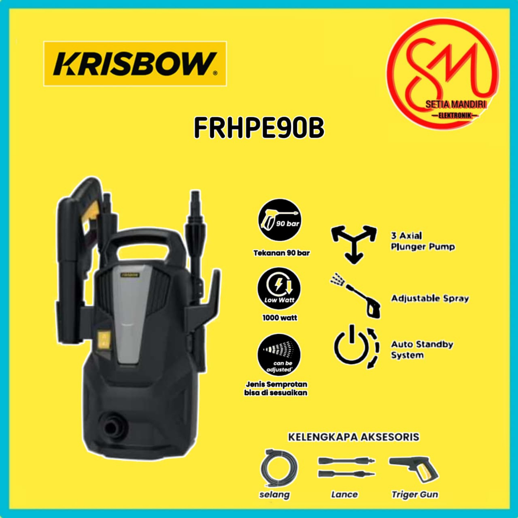KRISBOW FRHPE90B High Pressure Cleaner Home Use 90 Bar
