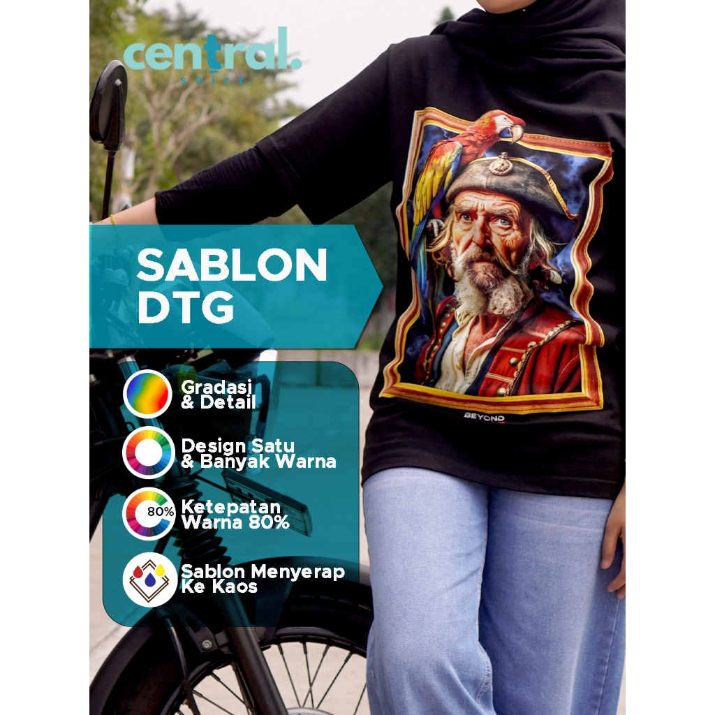 Sablon DTG 2 Sisi – Cetak Desain Full Color Premium (Ukuran A3 / A4 / A5 / A7) | Central Tshirt