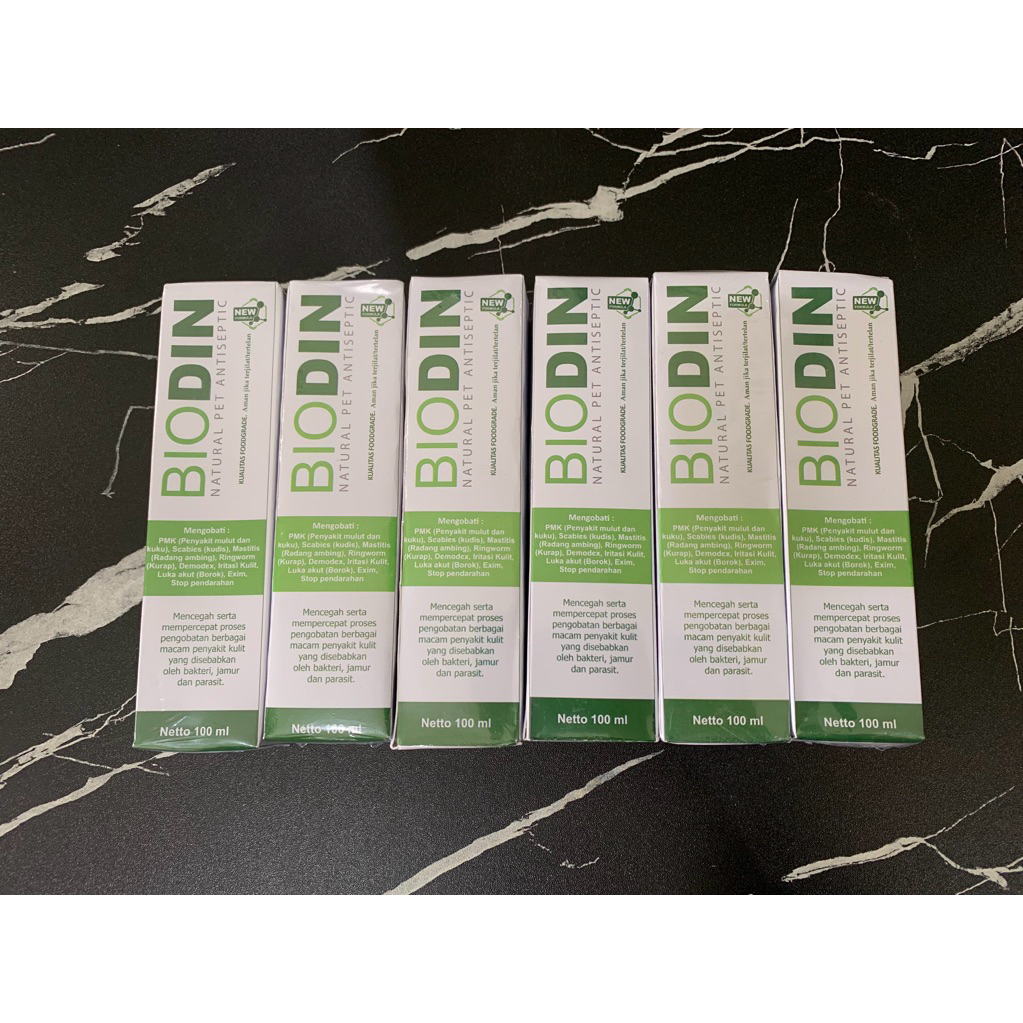 GROSIR (min 6) BIODIN SPRAY 100 ml - obat luka semprot bisa untuk PMK scabies kudis kurap borok jamu