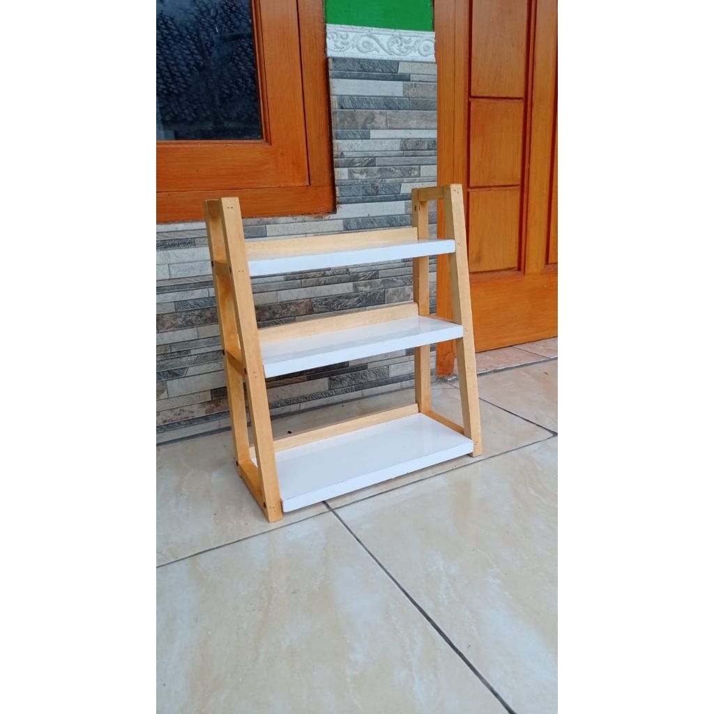 Rak bumbu 3 susun / Rak kayu serbaguna / Rak kayu multifungsi