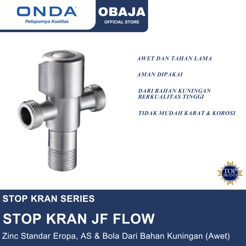Onda Stop Kran JF FLOW / Stop Kran Shower WC Closet JF FLOW 1/2 Inch Onda