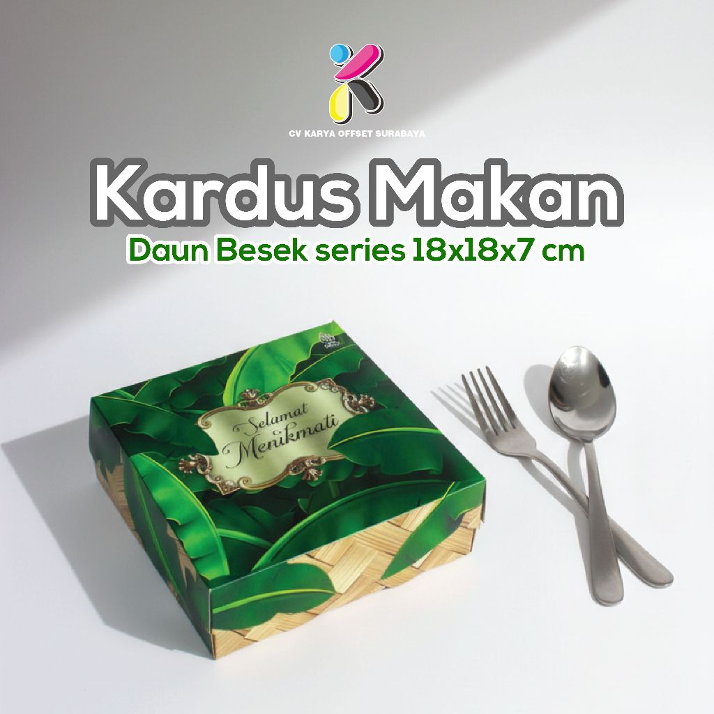 Dus Kotak Nasi Motif Daun- Besek R8/R10K/R10B/Dus Hajatan/Dus Kekinian