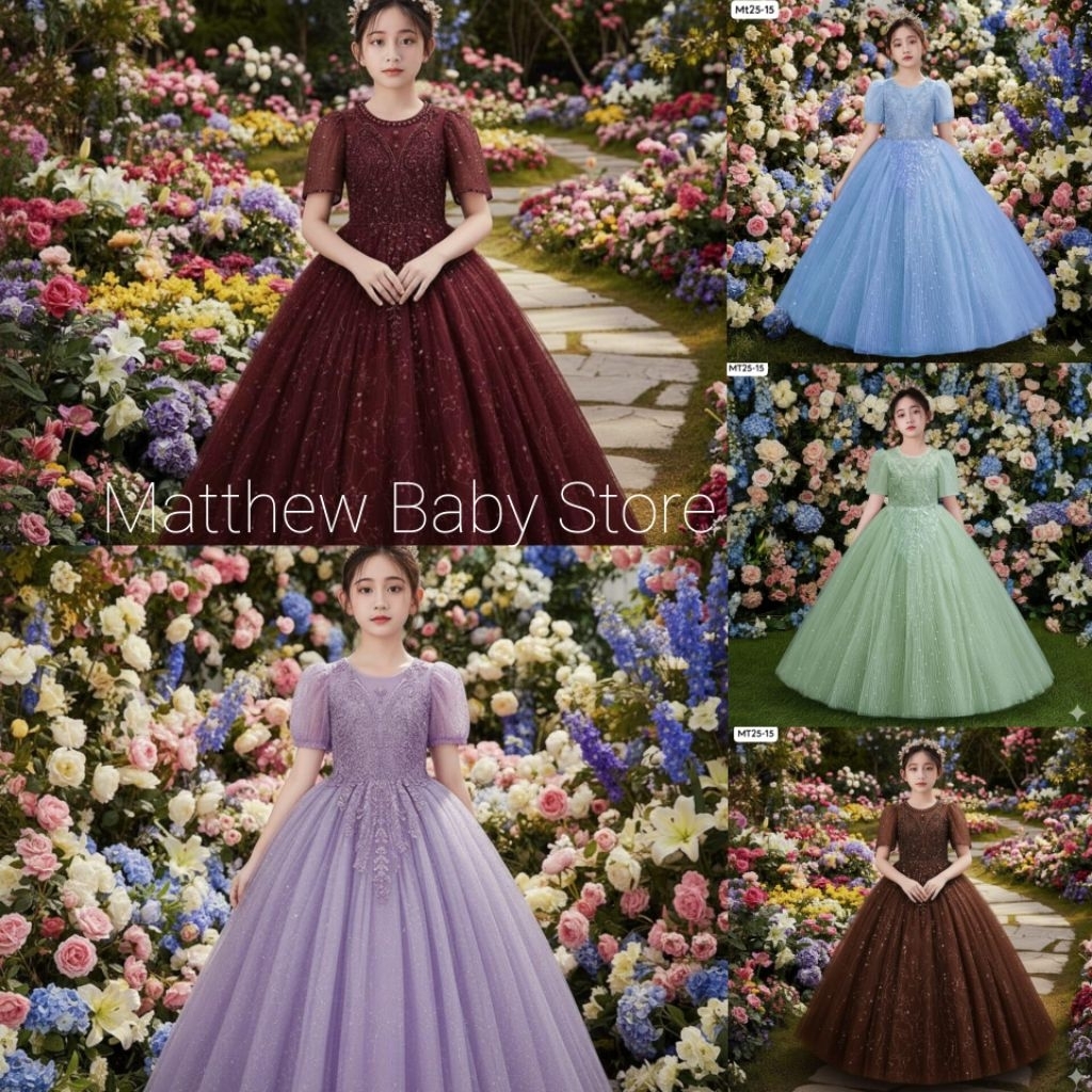 GAUN NATAL ANAK SULTAN TILE 2-8TH /GAUN PESTA ANAK PREMIUM