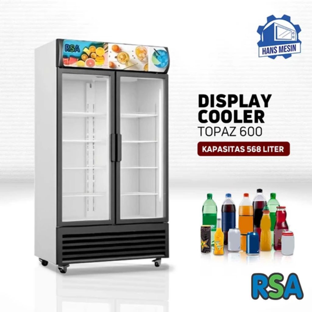 RSA KULKAS SHOWCASE 2 PINTU 600 LITER TOPAZ 600