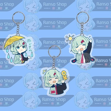 Keychain Tuyu It's Raining After All UV 2 Sisi Laser Cutting Premium Pinggiran Bening Akrilik / Ganc