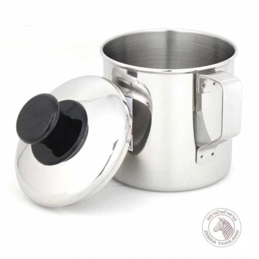 Zebra Mug Stainless Steel dengan Tutup 8 CM / 12 CM / 14 CM - Cangkir Stainless Zebra