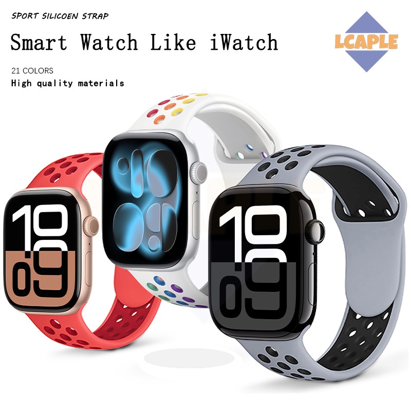 Original Silicone Strap for Apple Watch Ultra 3 2 / Ultra 49mm tali jam tangan smartwatch IWatch Ser