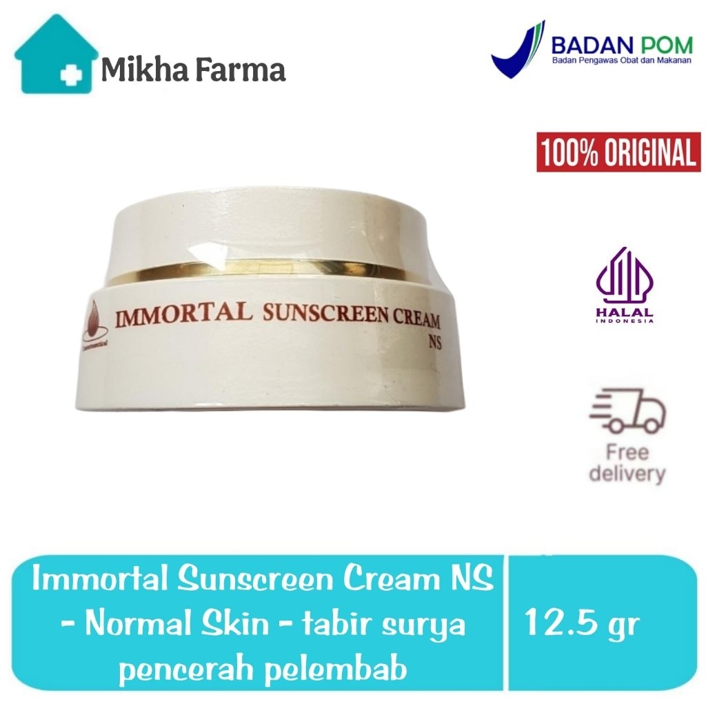 Immortal Sunscreen Cream NS - normal skin - sunblock krim SPF 30 - tabir surya pencerah pelembab - B