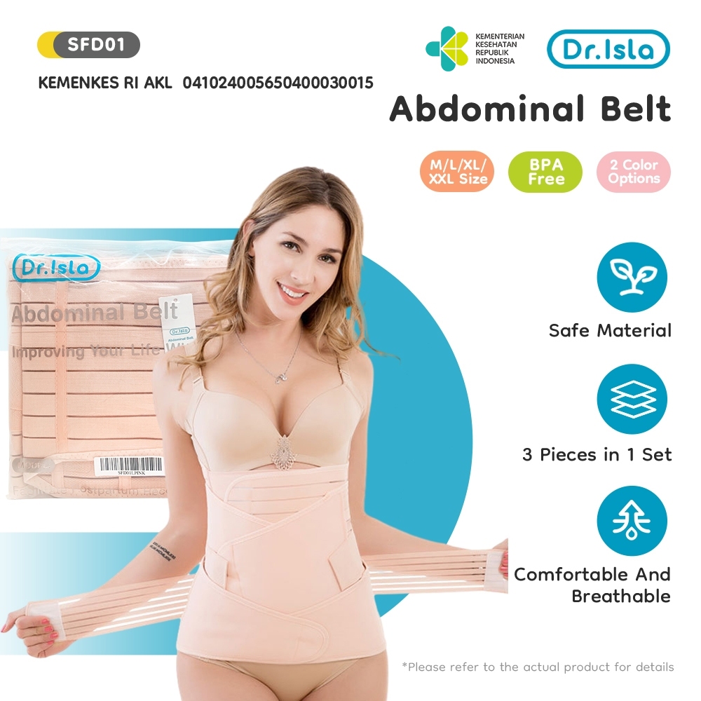 Dr.isla Korset Melahirkan 3 in 1 Korset Pelangsing Perut Buncit Postpartum Adjustable Corset (Korset