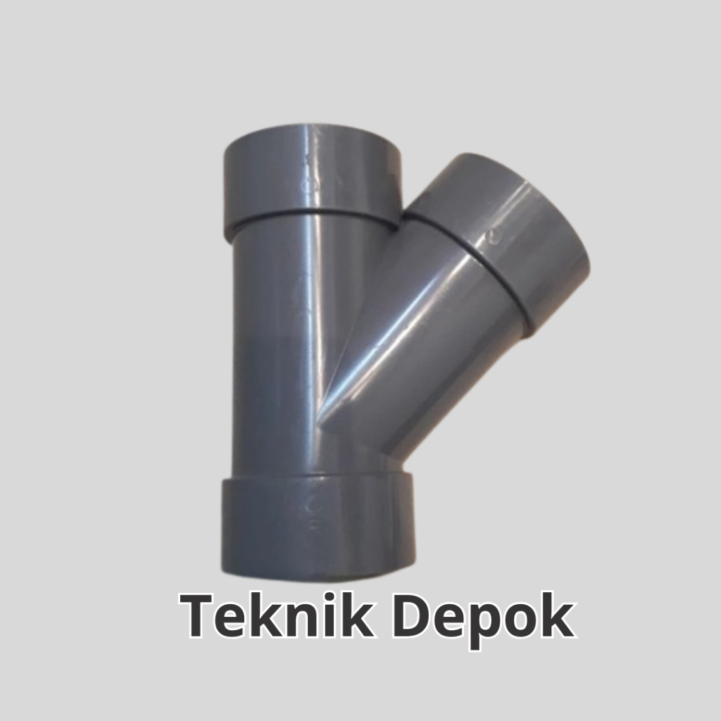 Y Branch D 1 1/2 x 1 1/4 Inch Rucika  Sambungan Pipa Paralon Rucika Cabang Y 45 derajat 1.5 x 1.25 I