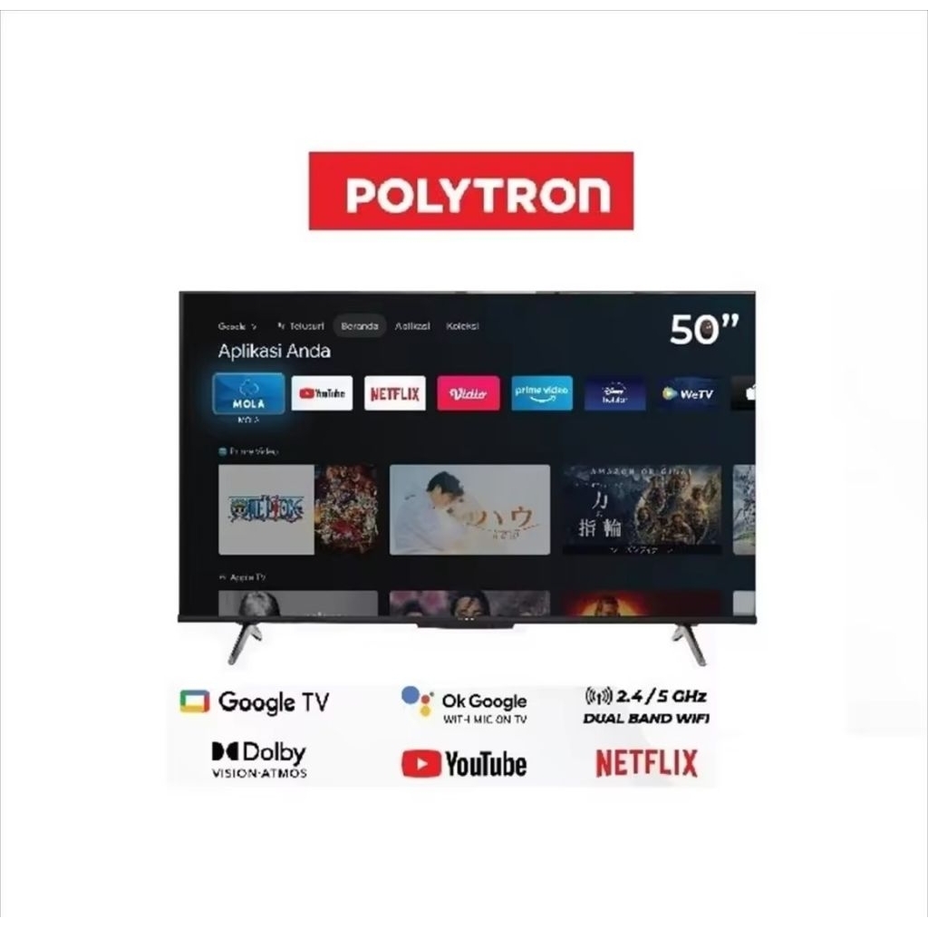 POLYTRON 50UG5059/3059LED TV SMART GOOGLE TV 50 INCH 4K UHD