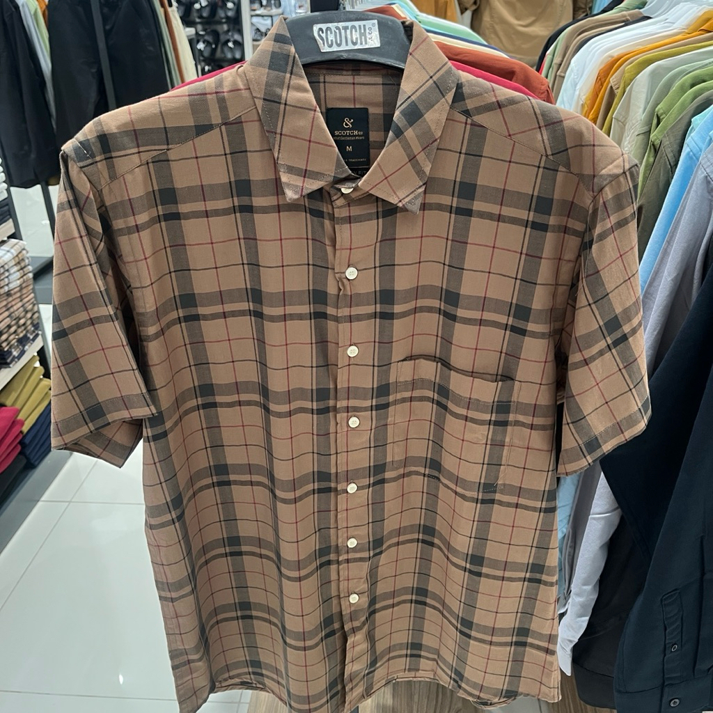 SCOTCH Kemeja kotak-kotak pria dewasa promo matahari depstore S-3XL 