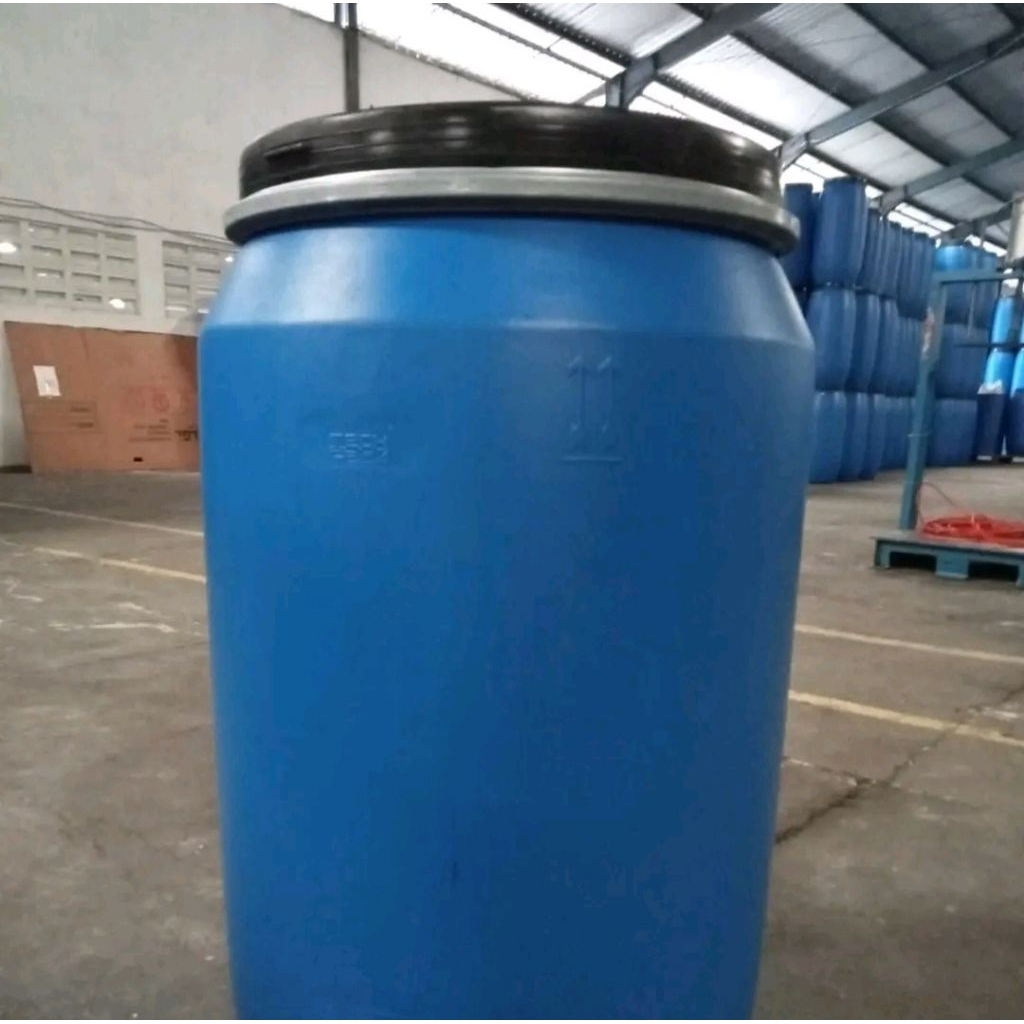 Drum Plastik 200 liter tutup lebar kondisi baru