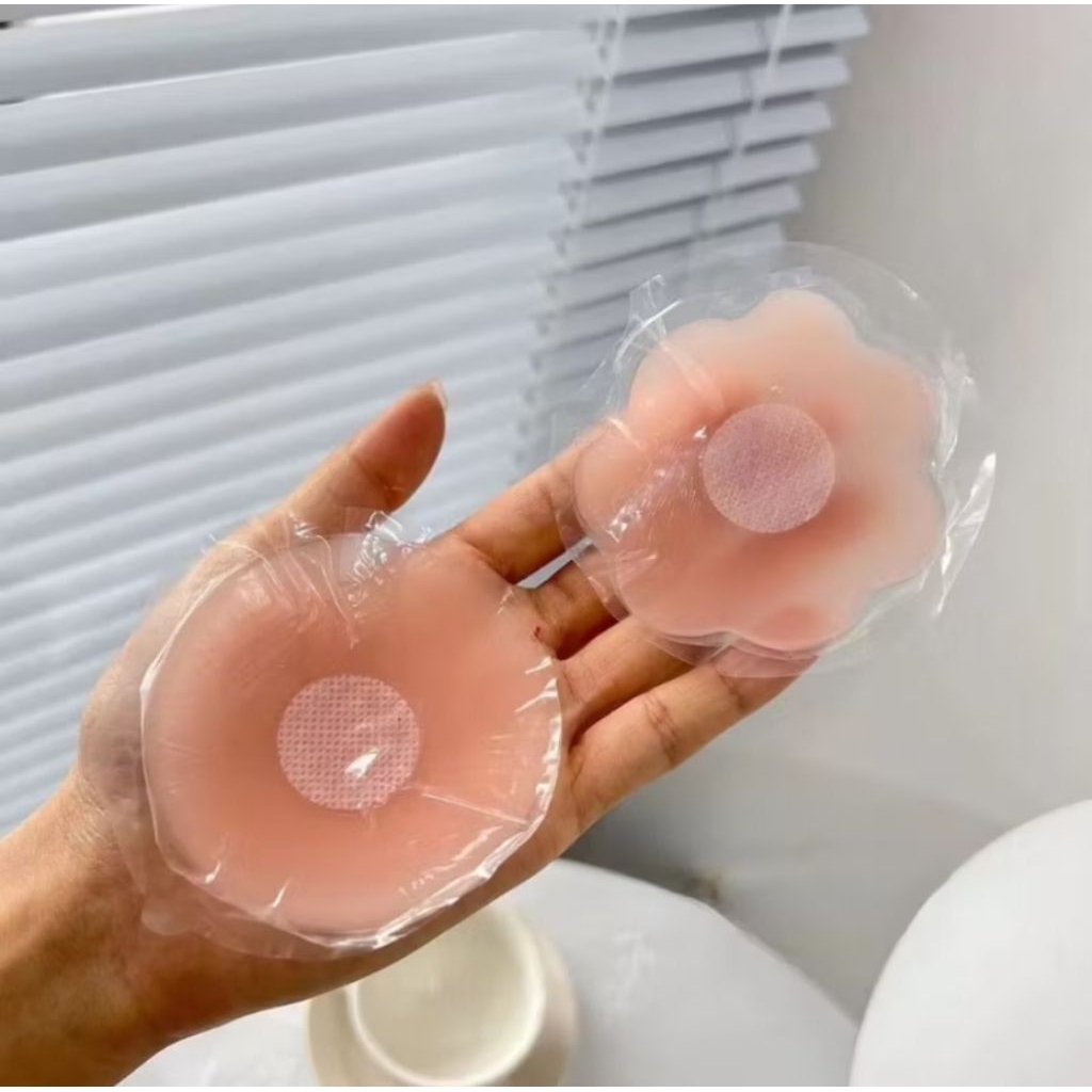 2pcs Nipple Pad Silicone Reusable Bra/ Silikon tempel Penutu Puting Payudara