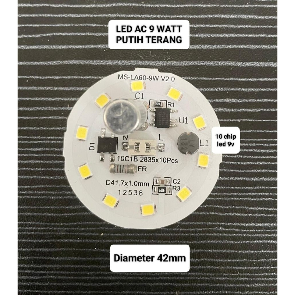 LED AC 9 WATT PUTIH TERANG
