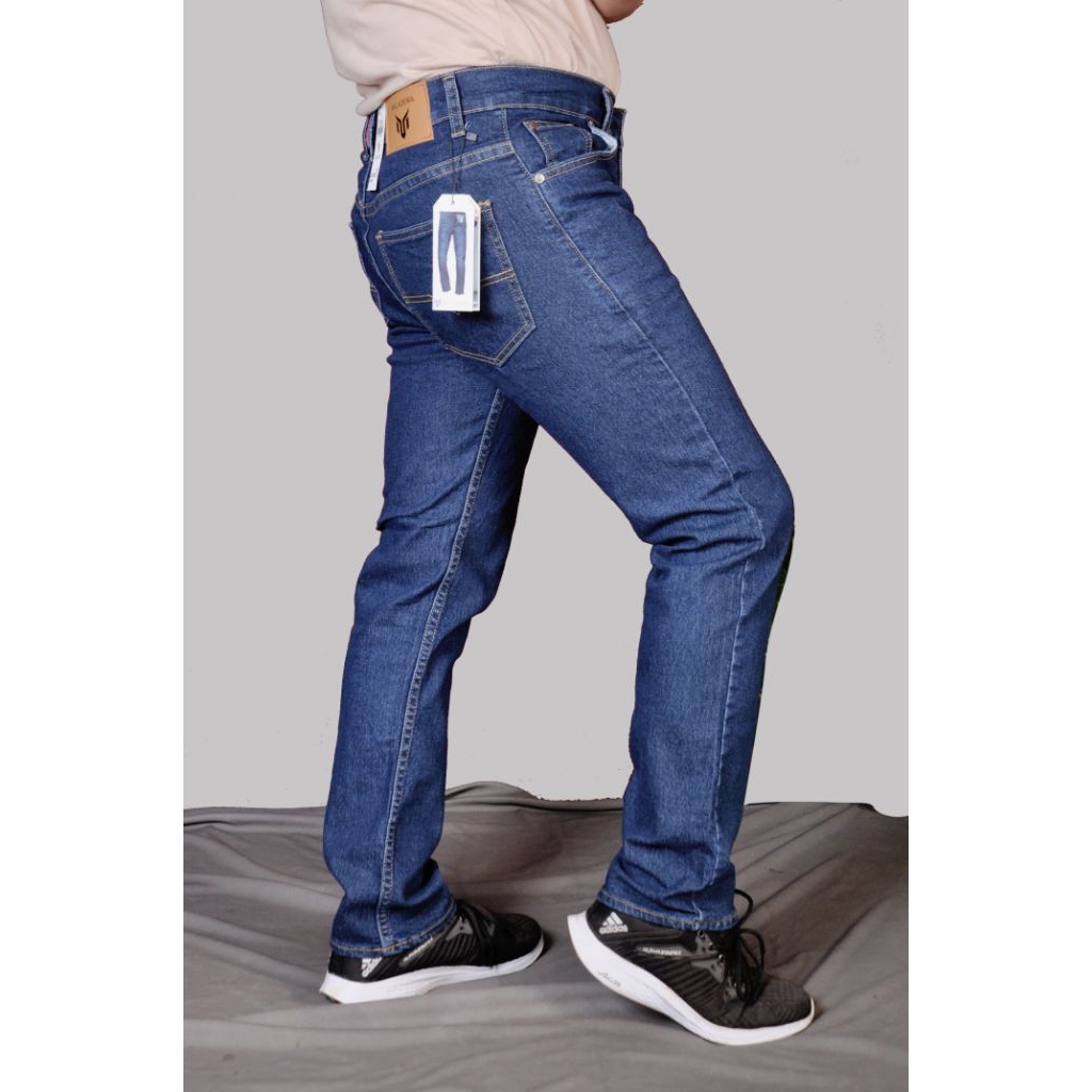 CELANA PANJANG JEANS PRIA REGULER FIT / SEMI SLIMFIT BAHAN MELAR SIZE KECIL SAMPAI JUMBO LENGKAP