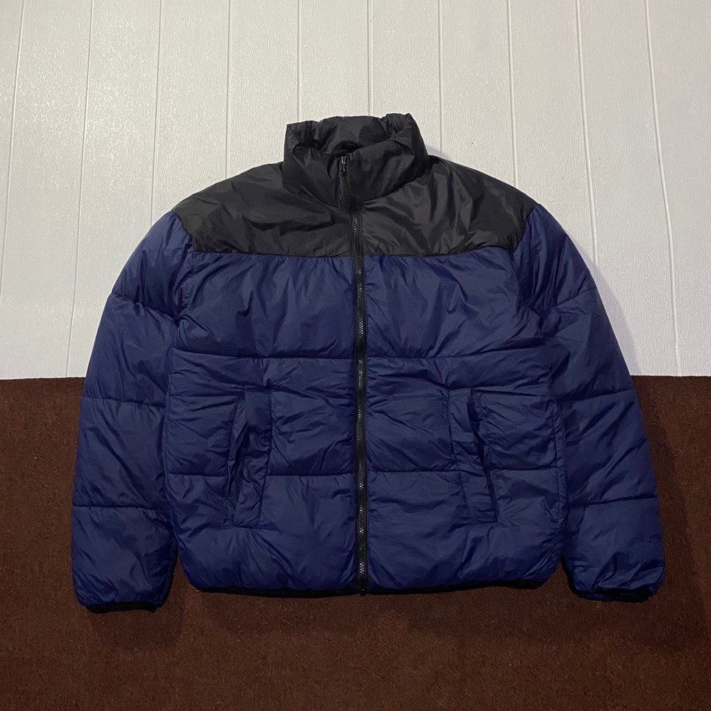 jaket puffer azul size L ( like new )