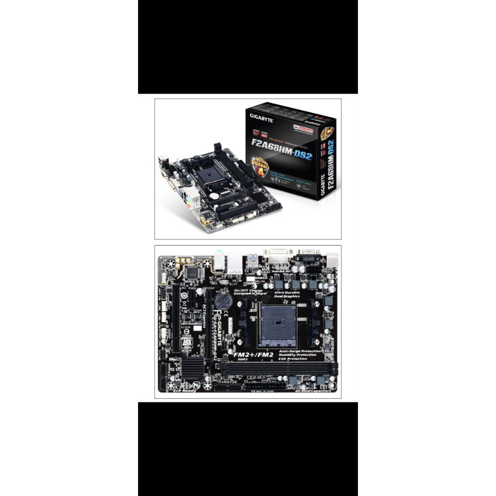 paket Gigabyte GA-F2A68HM-DS2 + AMD A4 4020 + 2 Gb Ram