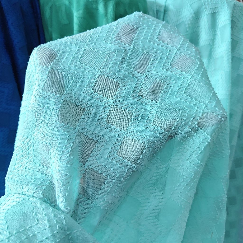 KAIN SIFON URAGIRI PREMIUM WARNA HIJAU MINT - KAIN SIFON RUBIAH PREMIUM - KAIN SIFON MOTIF TIMBUL HA
