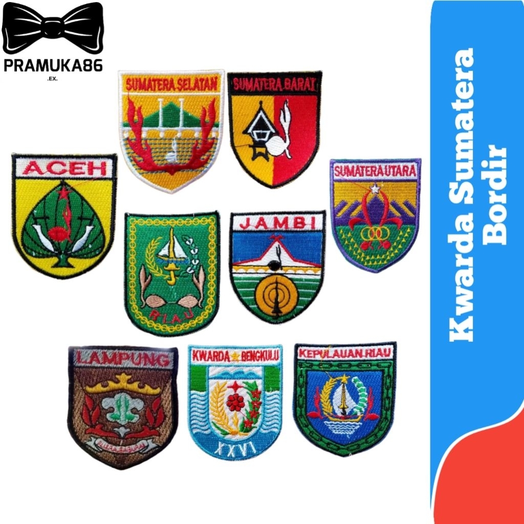 Bed Kwarda Sumatera Bordir / Badge Kwarda Pramuka Provinsi Sumatera / Kwarda Aceh / Kwarda Sumatera 