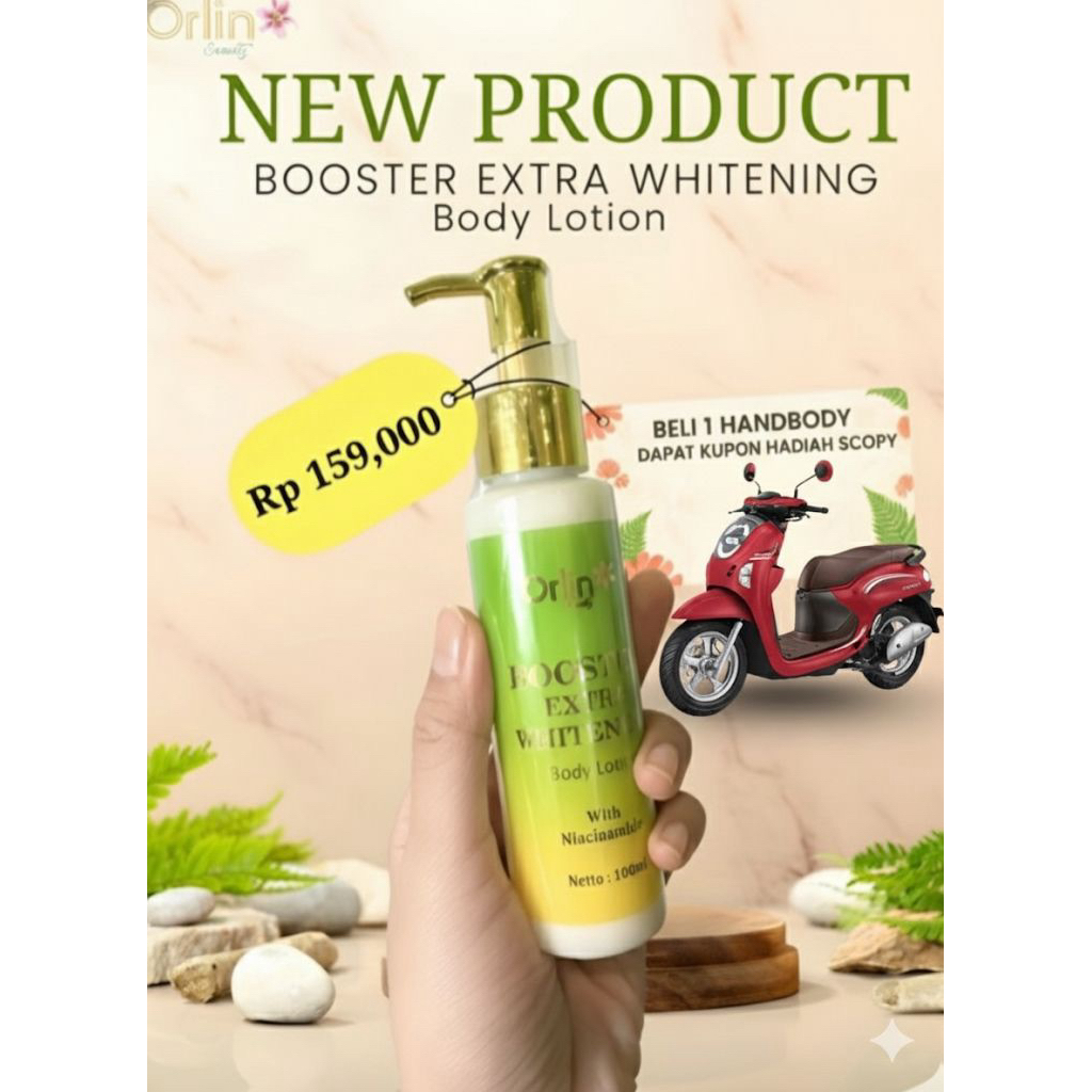 HB Orlin Handbody pemutih kulit BPOM Booster Extra Whitening