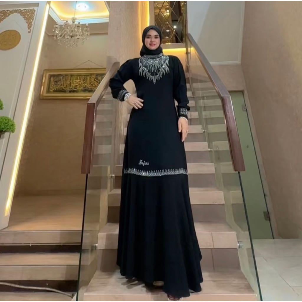 Zamella Dress Ori Nazwa Abaya | Model Duyung | Payet Mewah