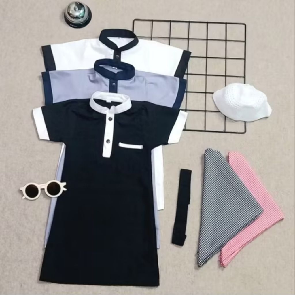 BAJU KOKO BAYI SET SORBAN 0-2 TAHUN JUBAH BAYI LAKI LAKI