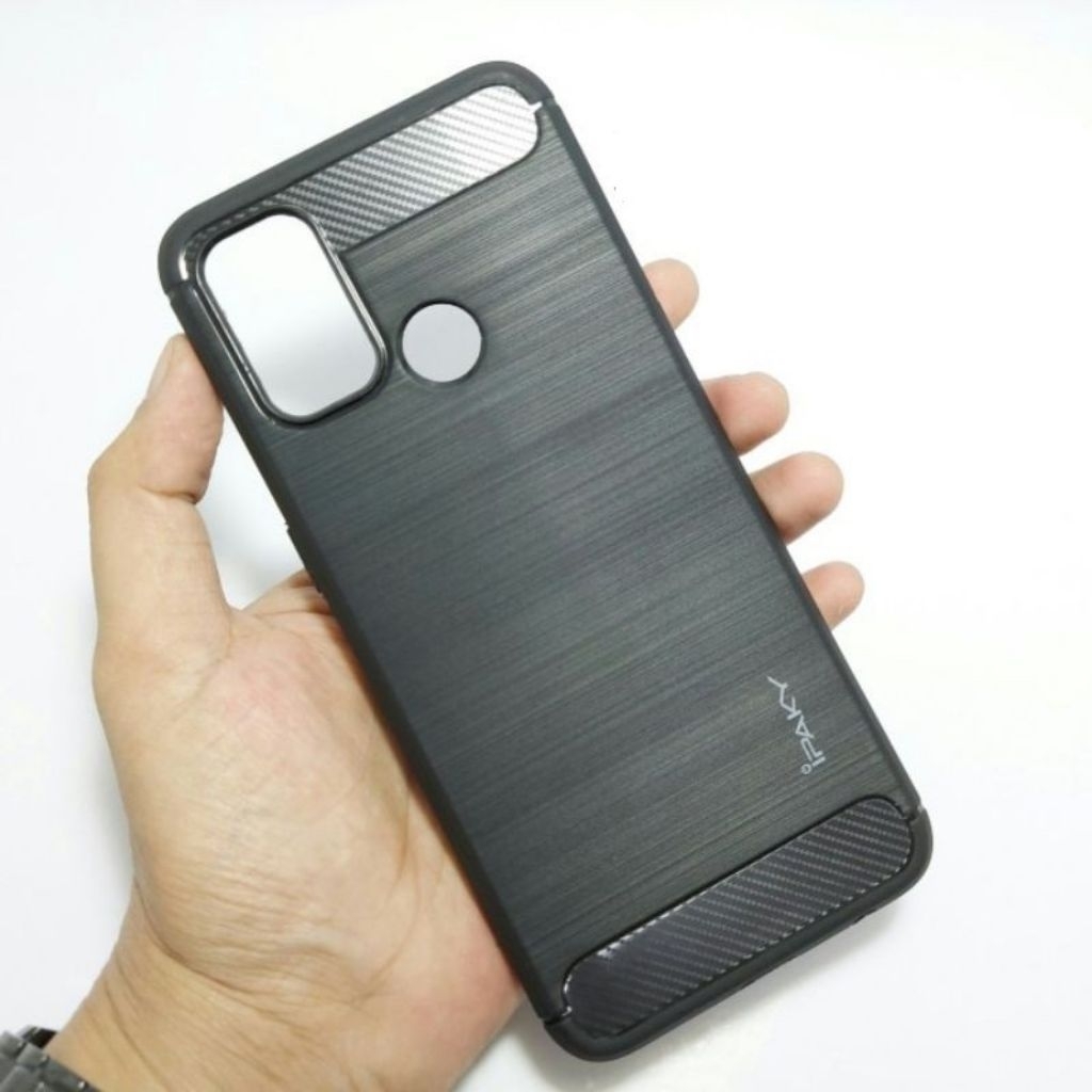 Case Ipaky Carbon Oppo A53 Camera Protection Motif Carbon Soft Case HITAM