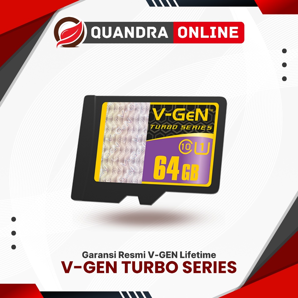 Micro SD V-GEN 64GB Turbo Series Memory Card VGEN MicroSD Kartu Memory HP
