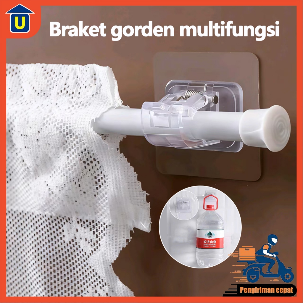 ⭐COD⭐Braket batang gorden fleksibel/gorden pintu dapur/kait batang gorden/ kait perekat/braket batan