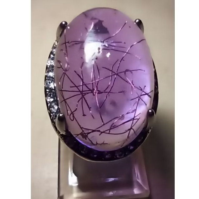 CINCIN BATU KECUBUNG SERAT EMAS