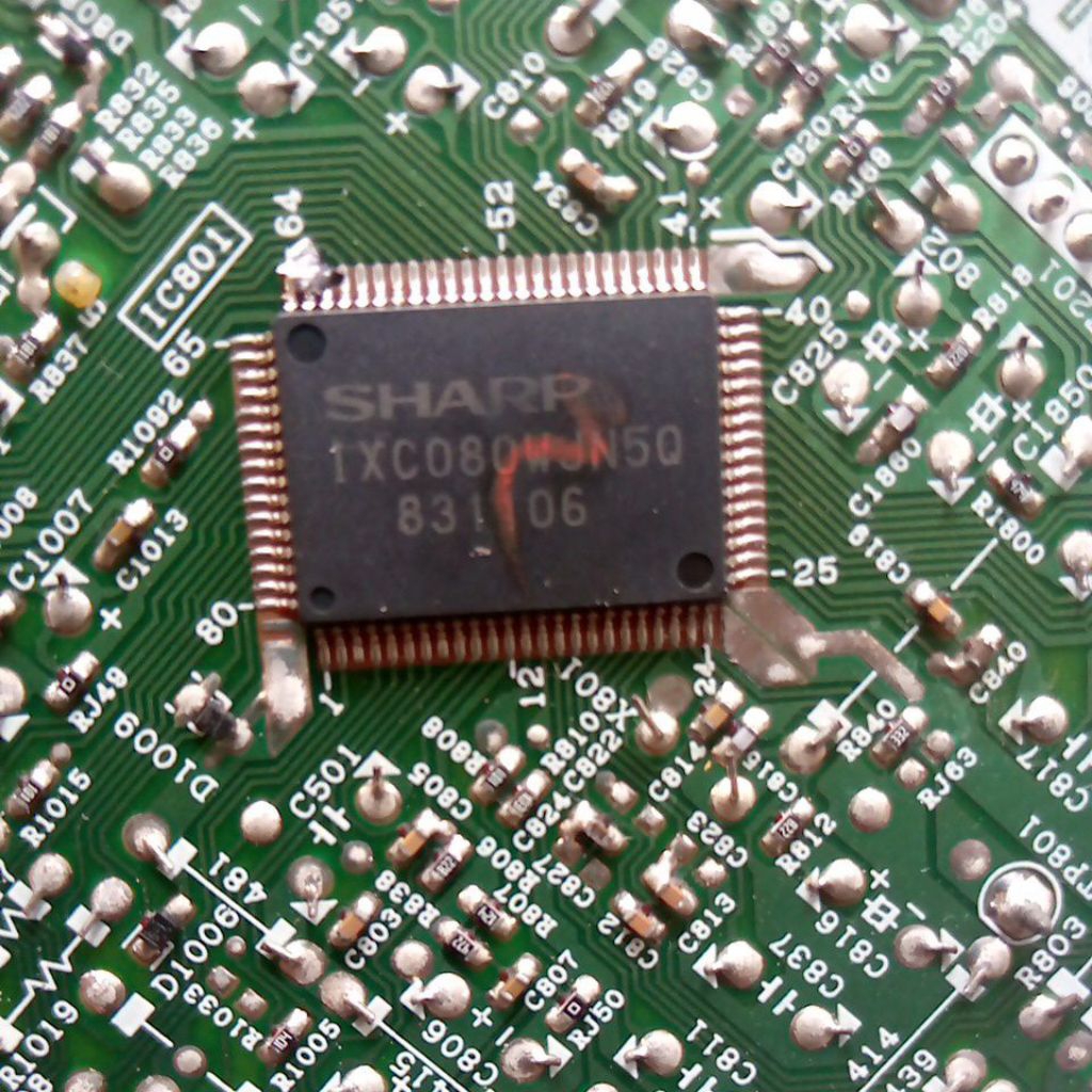 ic SHARP IXC080WJN5Q cabutan masih nempel pcb