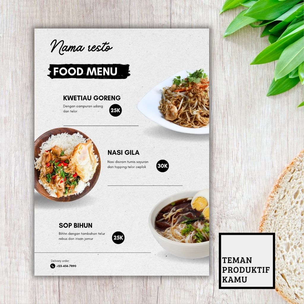Design Menu Resto - Design Menu UMKM - Design Menu Jualan Murah
