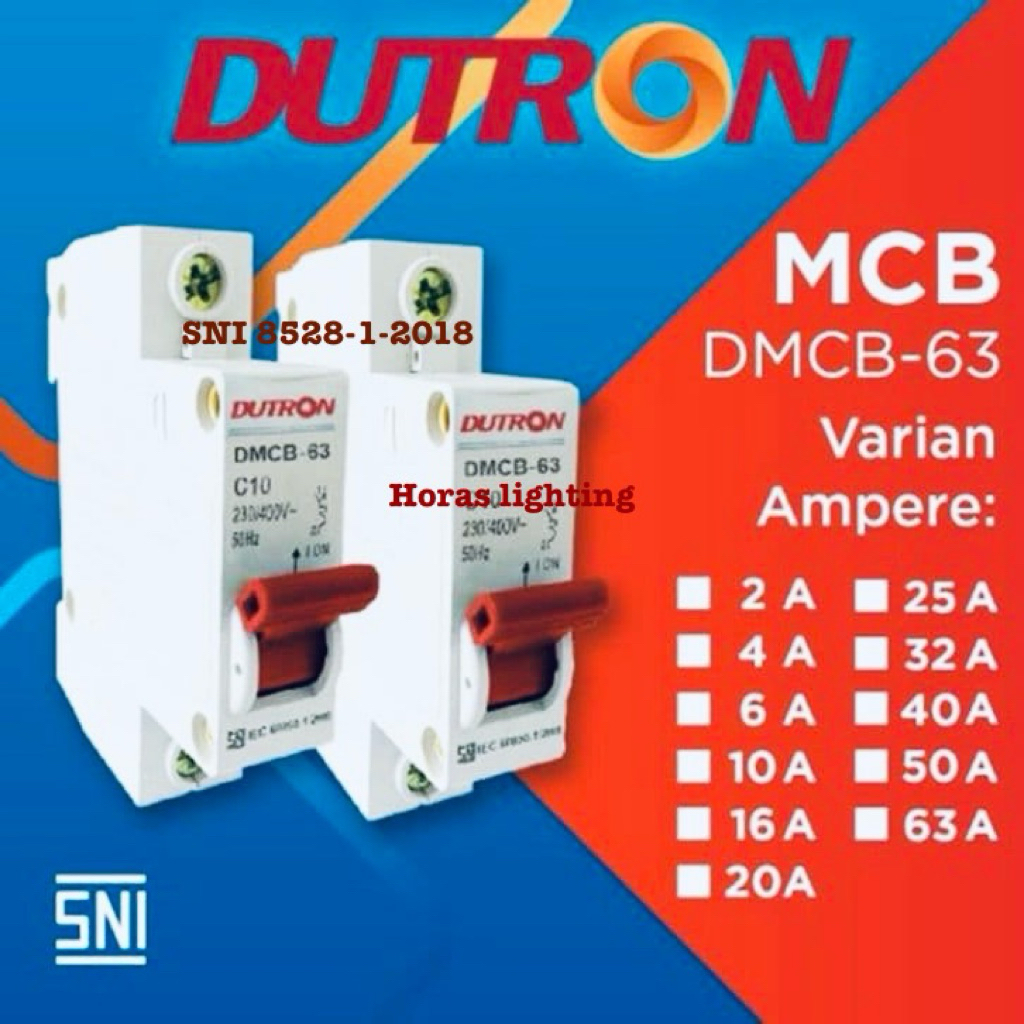 MCB Dutron 1 Phase 1 DMCB 63 SNI ORIGINAL MCB 2a MCB4a MCB6a MCB10 Ampere MCB PLN