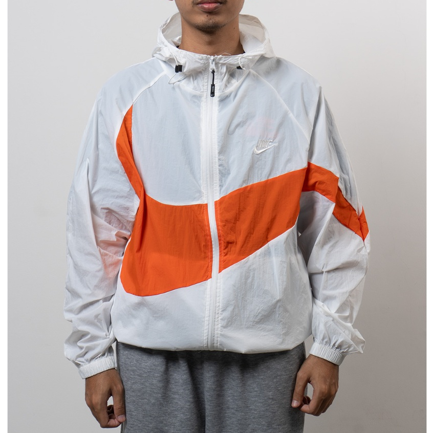 Jakcet Windbreaker Nike Big Logo Warna White Orange