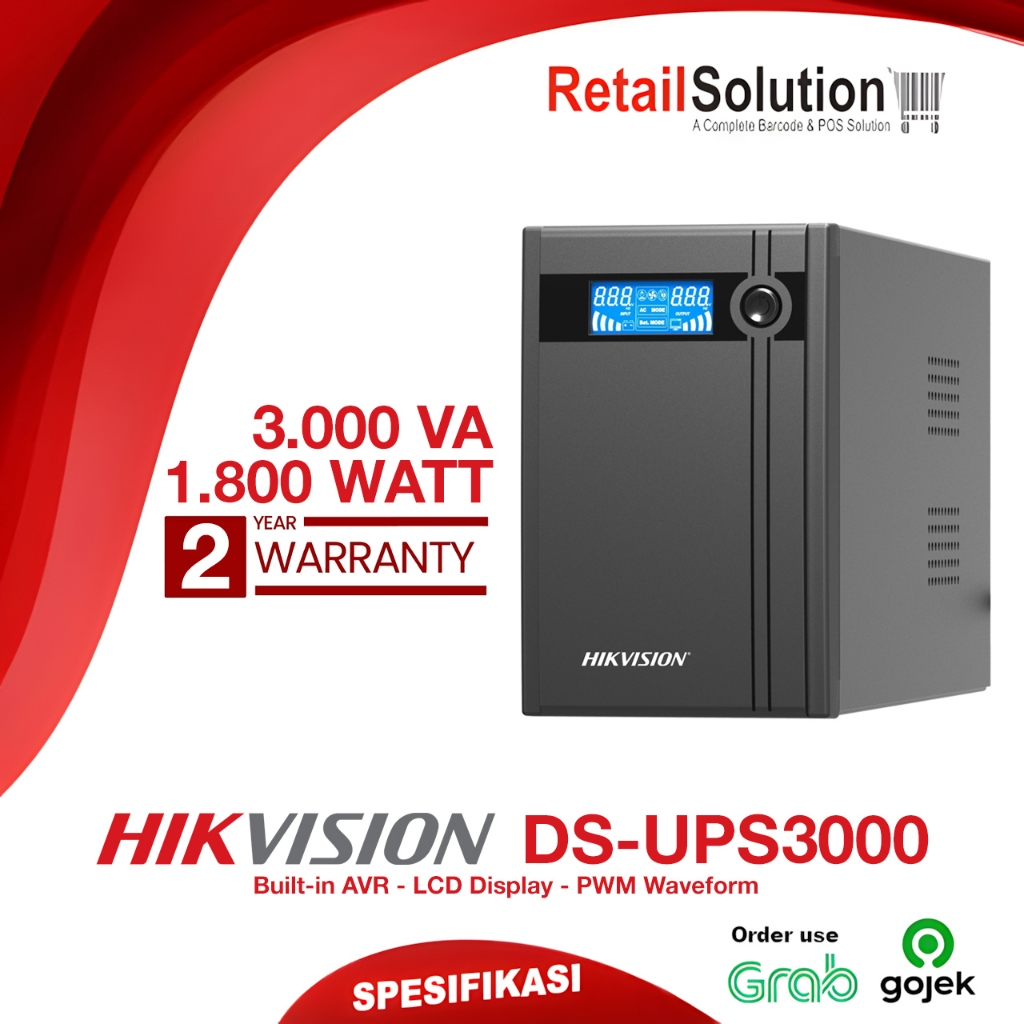UPS Stabilizer AVR 3000VA / 1800W 1800 Watt - Hikvision DS-UPS3000