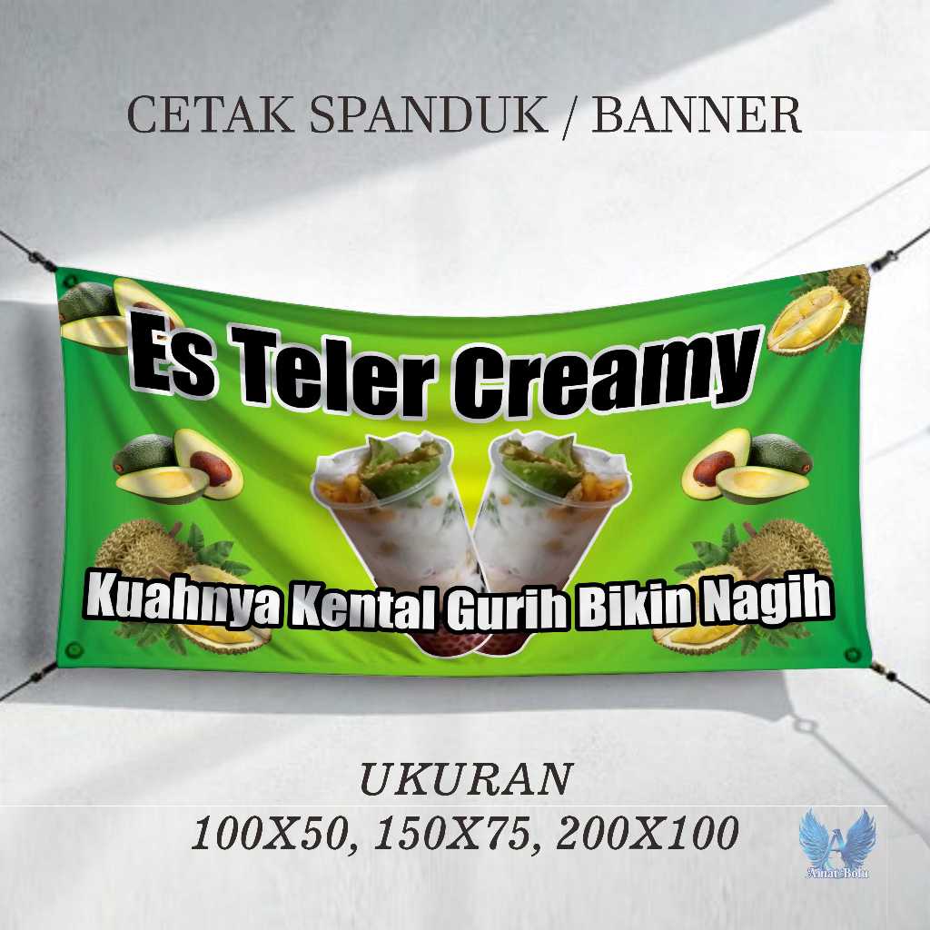 Cetak Spanduk BannerES TELER CREAMY  Costom Desain