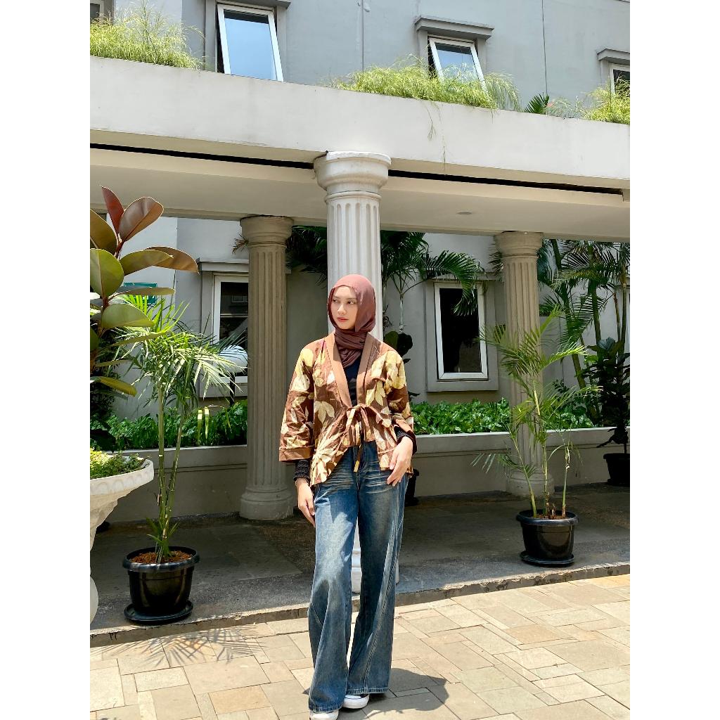 Wecraftstyle - Cardigan Chic Ecoprint Cap Premium / Cardigan Batik