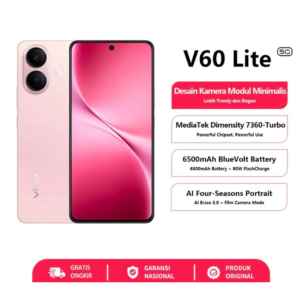 vivo V60 lite 5G ram 8/256 gb resmi vivo original