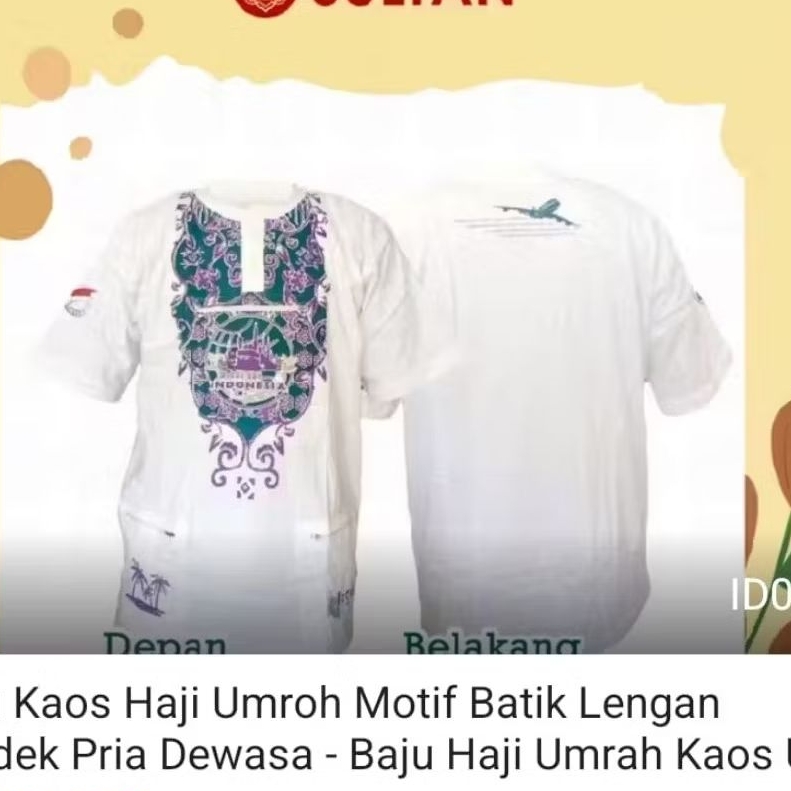 Kaos Haji Indonesia Motif Kombinasi Batik Haji
