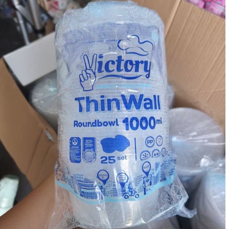Thinwall Bulat 1000ml / Round Bowl 1000ml / 1000ml Bulat / Thinwall Sealer / Plastik Sealer / Sealer