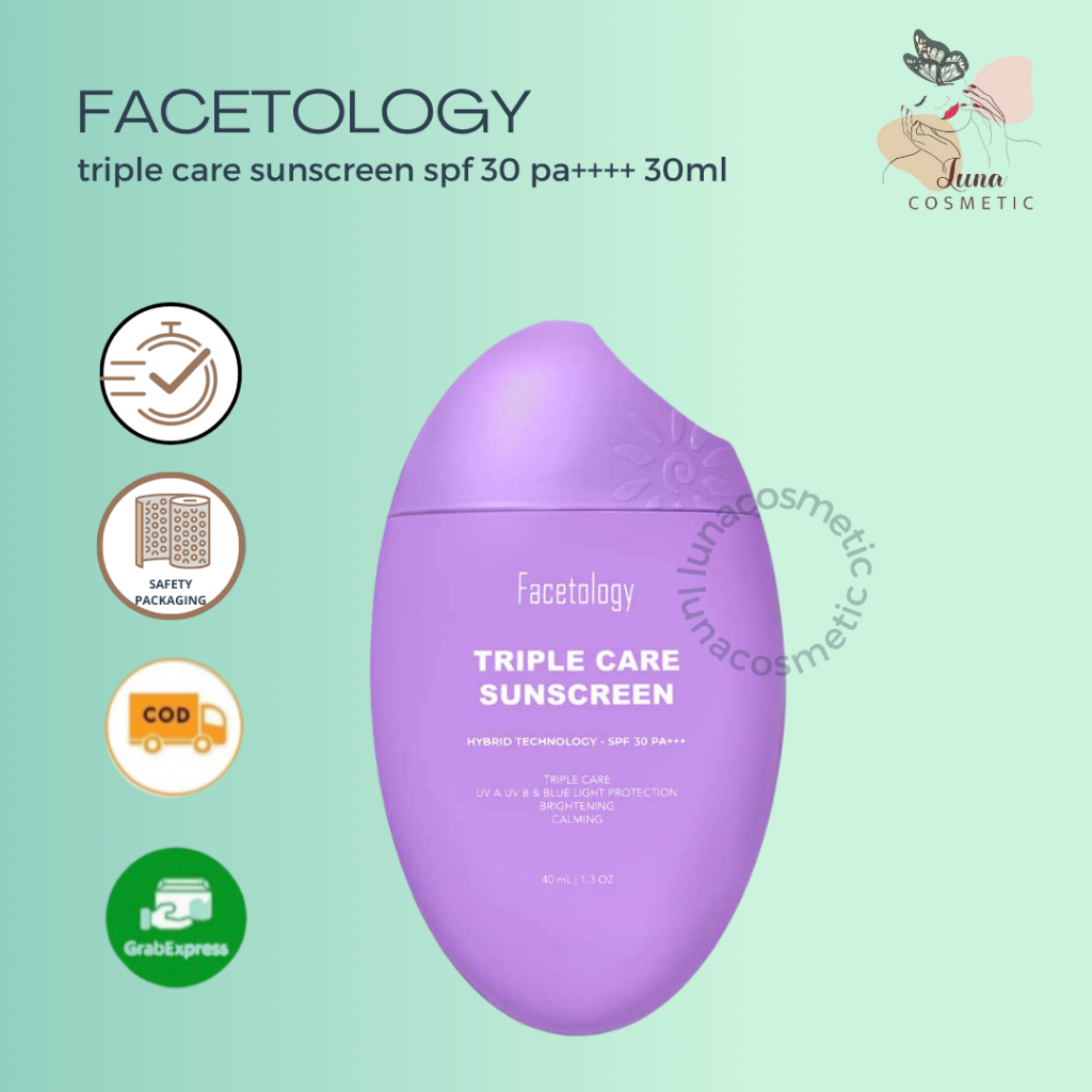 FACETOLOGY SUNSCREEN SPF 30 PA++++ 30ML | hybrid sunscreen Extract Mencerahkan Wajah