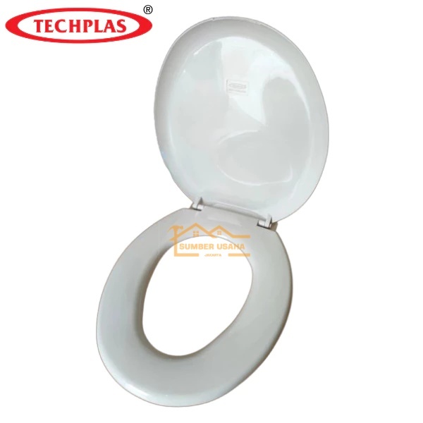 Tutup Closet Duduk Putih Techplas Deluxe Dudukan Tutup Kloset Toilet Seat Cover Closed Dewasa Univer