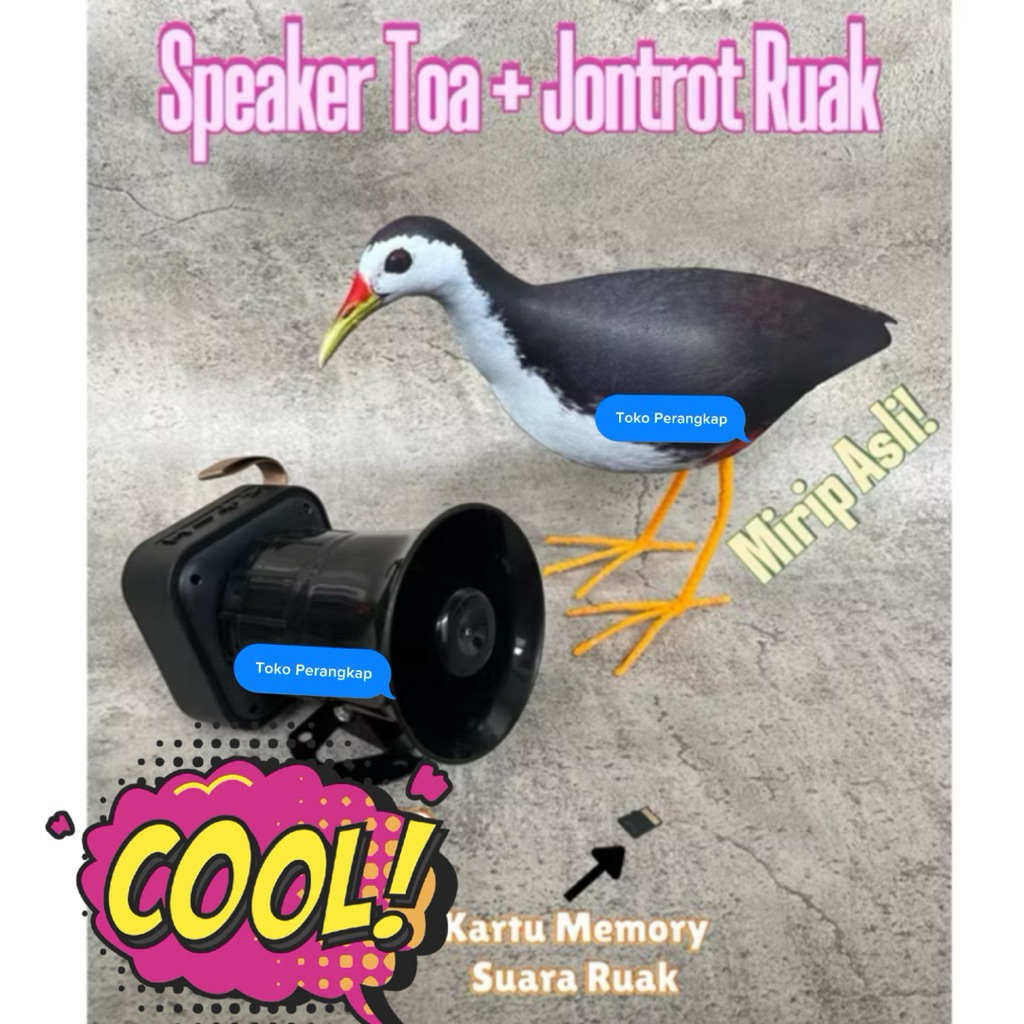 Paket pikat speaker toa & patung burung ruak ruak