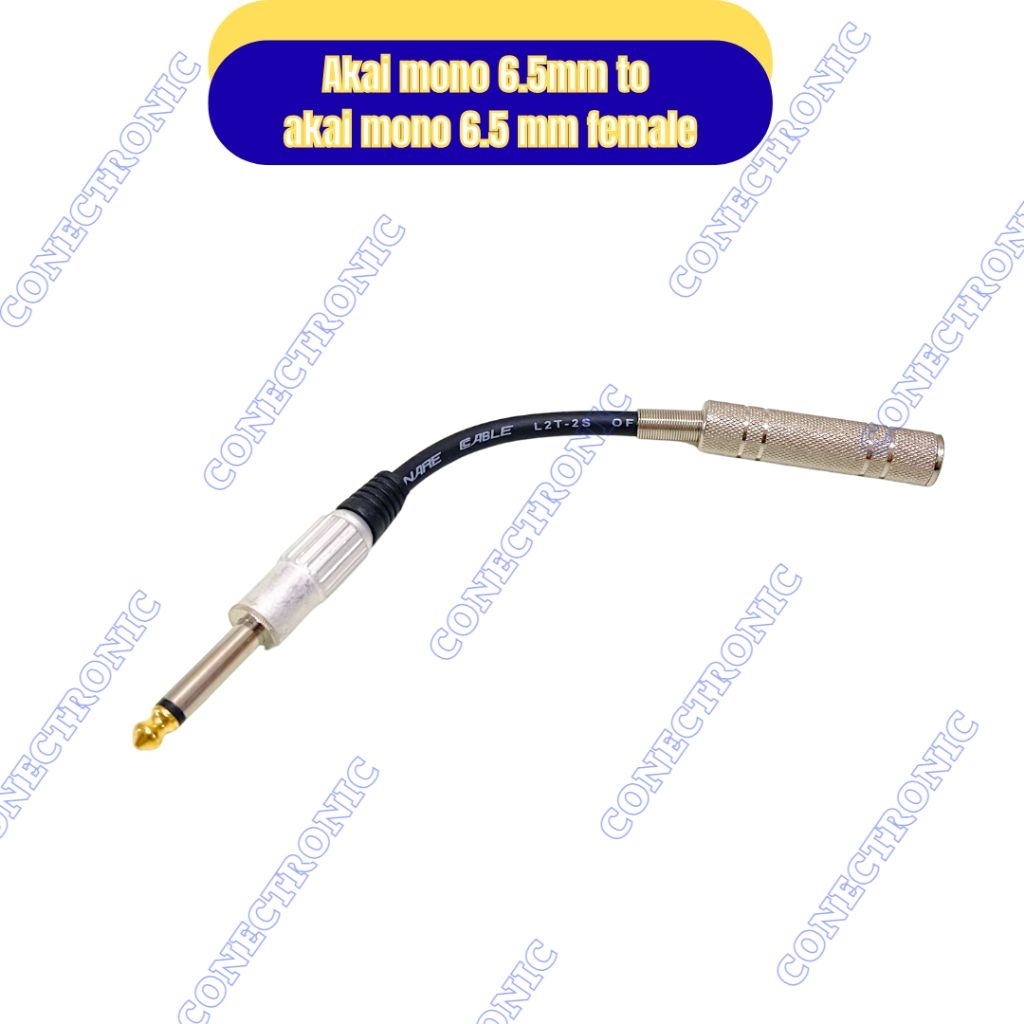 kabel sambungan audio mic jack akai 6.5mm to jack akai mono female 6.5mm connection cable akai TS