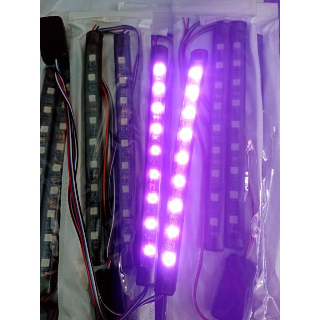 1 SET SEPASANG LAMPU STRIP MODUL LED THUNDER RANGER MOTOR MOBIL WARNA RGB UKURAN 15 CM TEGANGAN 12 V