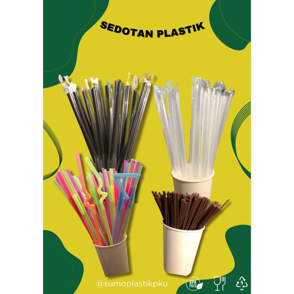 Sedotan Plastik Sedotan Warna