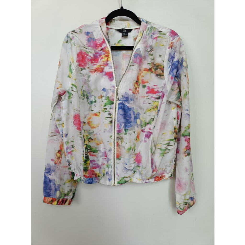 (PRELOVED) H&M HNM SWEATER JACKET PARASUT FOR RUNNING RAINBOW BY WDYS