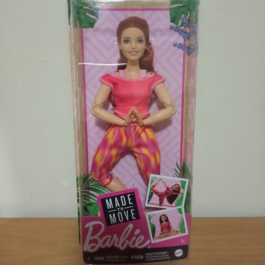 Mattel Barbie Made to Move Yoga Orange Pink You Can Be Anything Pivotal Doll Original Gymnast Senam 